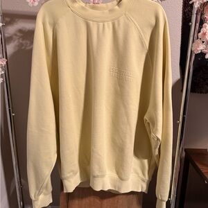Fear of God Essentials Light Yellow Crewneck Sweater Size XL